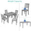 Modern 5 Dining , Rectangular Grey Wood Table And 4 Cozy Padded Seats Wooden Upholstered For Home-323866694