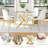 36" Square Glass Dining Table Set, Modern Stainless Steel Cross-Leg Base With 4 Velvet Upholstered Chairs-1107086989