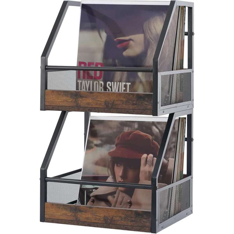 Rangement pour disques vinyles en vinyle, 2 pièces