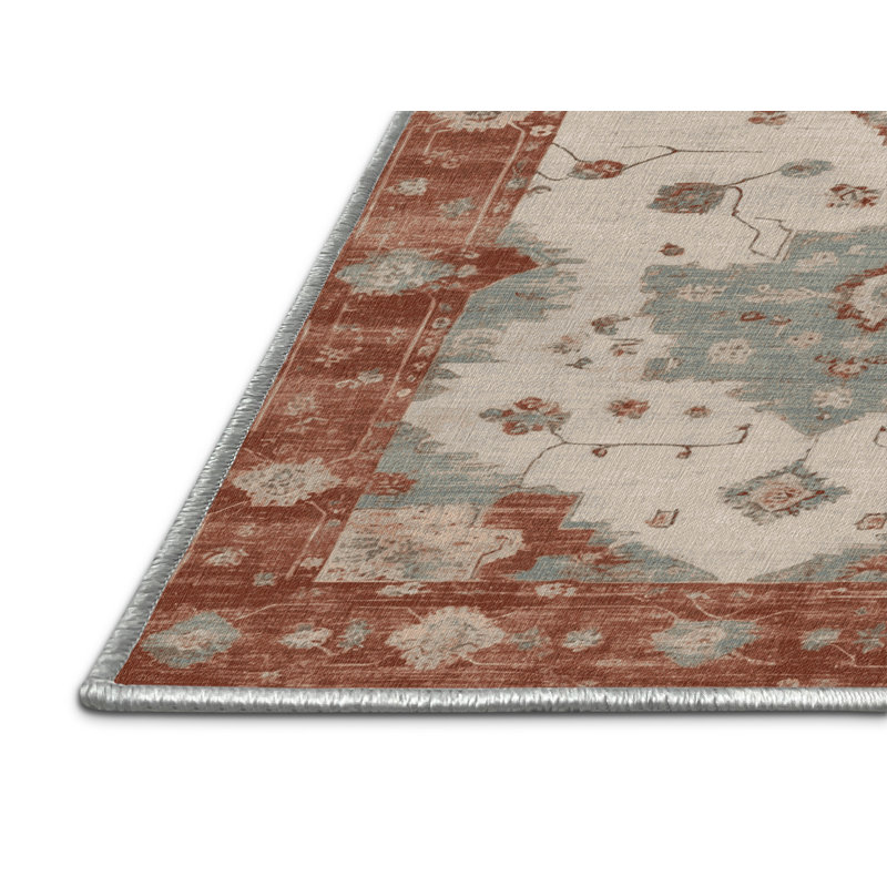 Tapis beige surteint lavable à la machine, Rectangle 2 pi x 3 pi