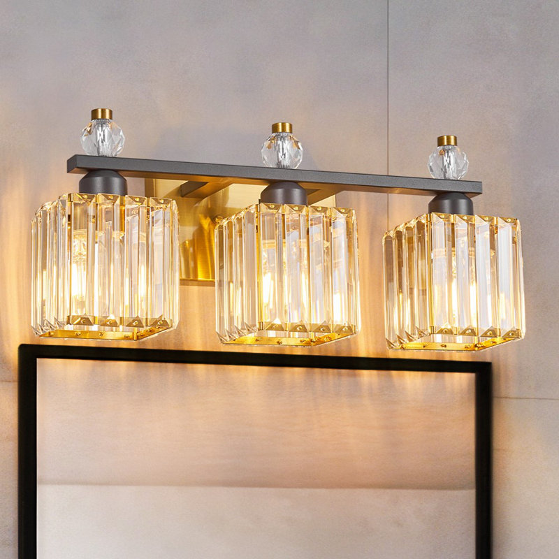 Kyneisha Bathroom Vanity Lamp Modern Crystal Vanity Lamp Bathroom Light Fixture Mirror Crystal Bathroom Vanity Lighting Fixture