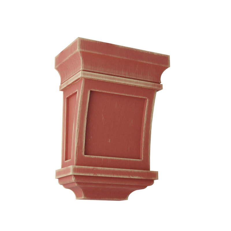 Corbel décoration rétro 7 po x 5 po x 3 po Santa Fe, Rouge usé