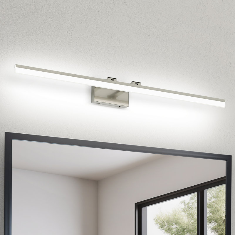 Éclairage pour meuble-lavabo de bar 1 lumière DEL à intensité variable 28 W, 47,24 po de largeur, Nickel, 5500 Kelvin