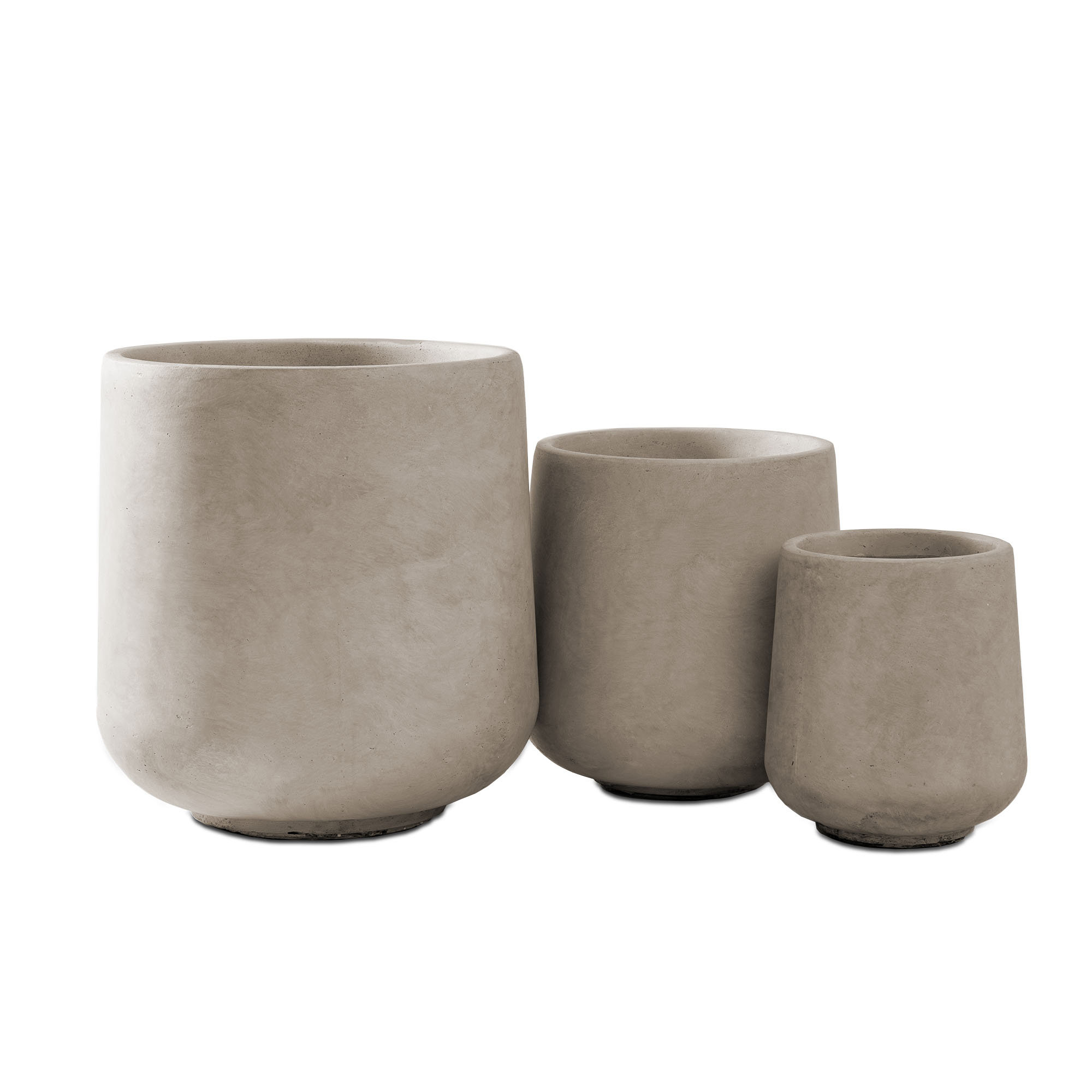 Kante Round Concrete Planters, Outdoor Indoor Pots Containers with Drainage Holes Set & Reviews | Wayfair