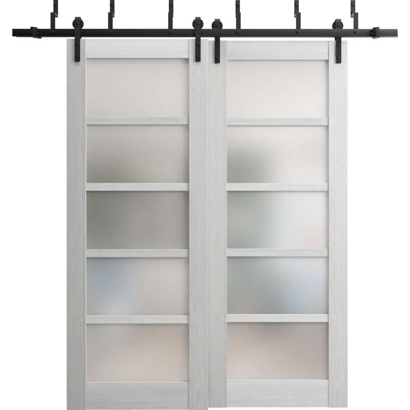 Portes à panneaux coulissantes à panneaux Quadro, 60 po x 84 po, Chêne gris clair