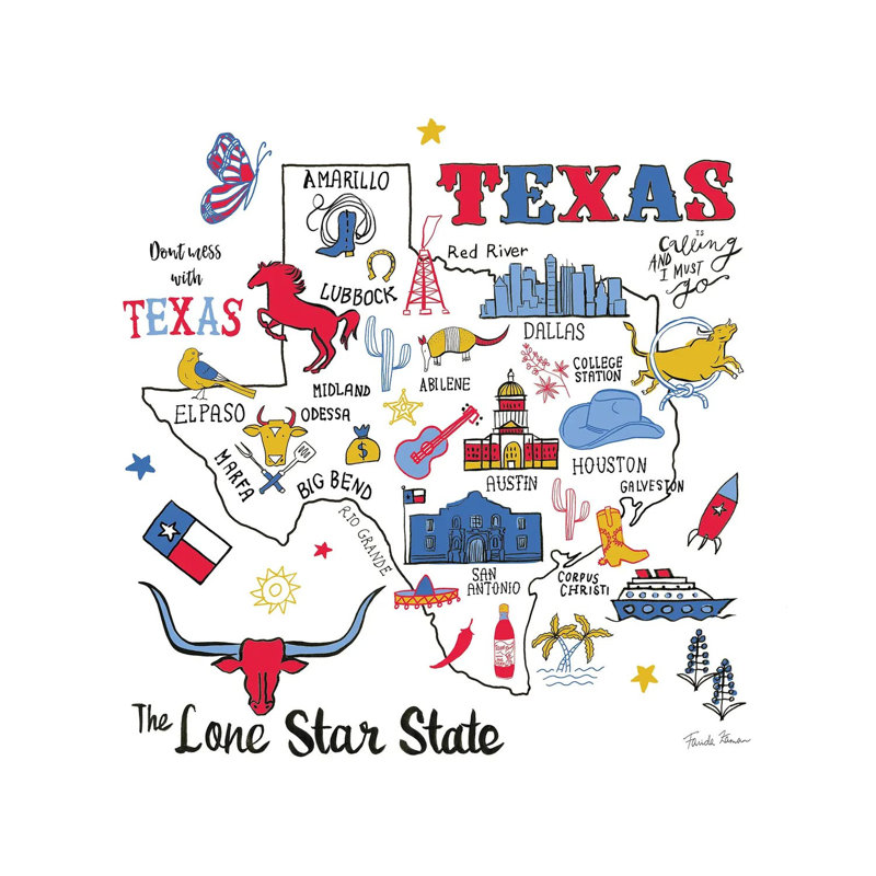 Texas by Farida Zaman - Wrapped Canvas Print, 66.04 cm H x 66.04 cm W x 3.175 cm D