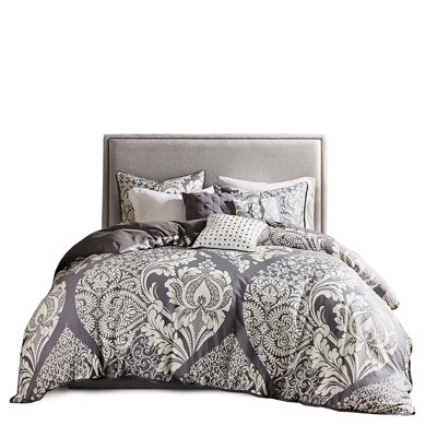 6 Piece Bedding With Design And Fluffy Texture Full/queen Duvet Cover Charming Flange Inside Tie Feature