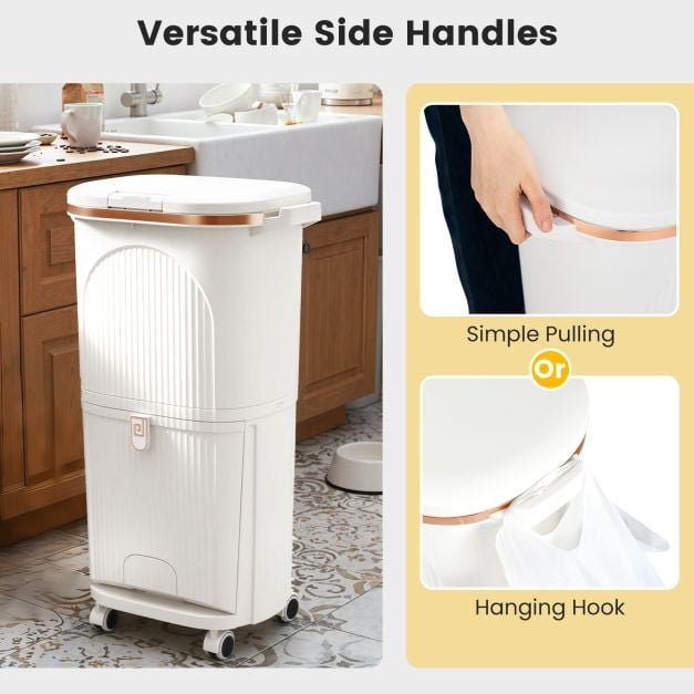 Plastic Waste Bin, White
