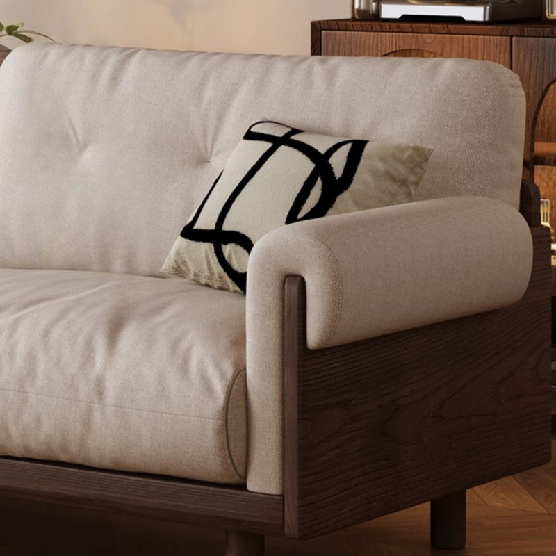 Log-style Minimalist Off-white Sofa