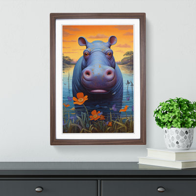 Hippo Modern Art - Framed Print