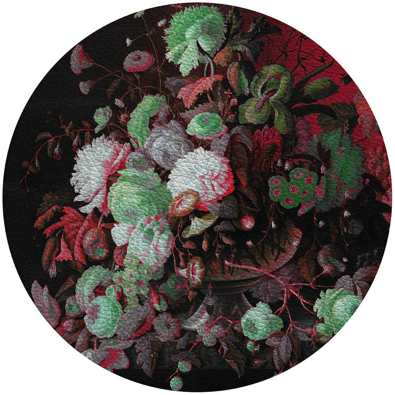 Bird Nest Floral 16'' Vinyl Placemat, Red Green