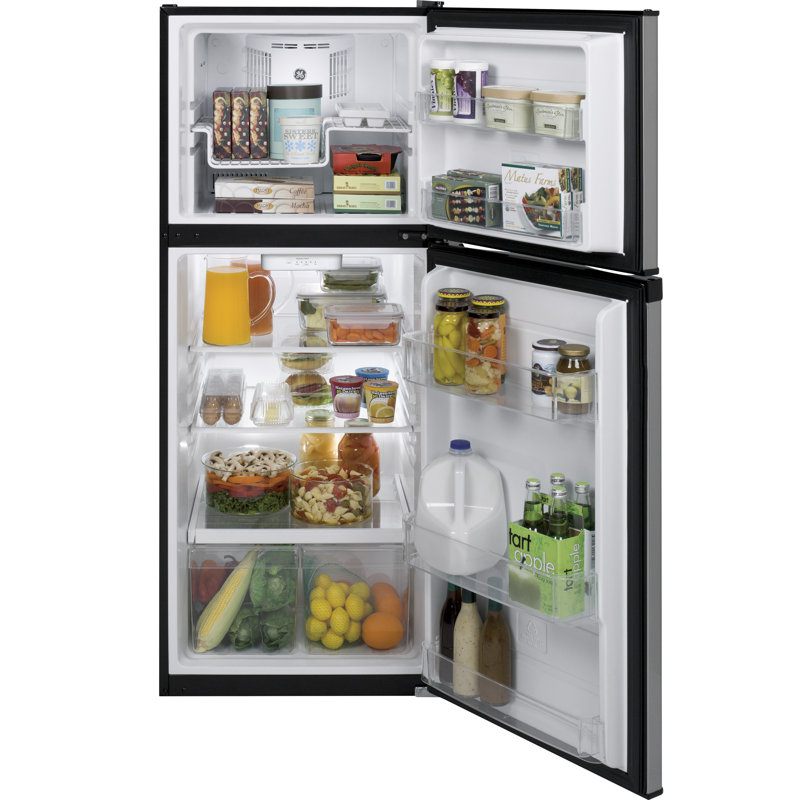 GE Appliances 24" 11.6 Cubic Feet Energy Star Top Freezer Refrigerator, Stainless Steel