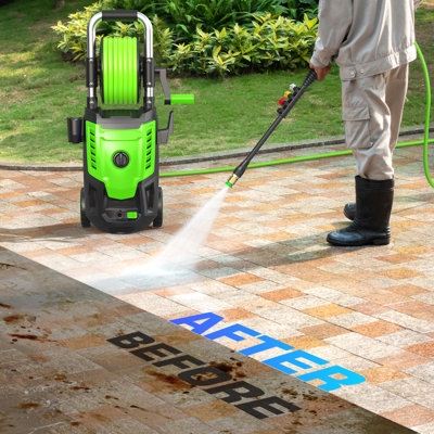 Laveuse à pression électrique 5000 PSI, Power Wahser alimenté par un tuyau à pression de 33 pieds, 4 buses et un canon à mousse, Powerwahser pour la maison, la voiture, les clôtures, le patio, le vert