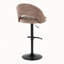 Ensemble de 2 tabourets de bar réglables pivotants, structure en métal noir avec tissu brun et repose-pieds en T-8445266-8445271
