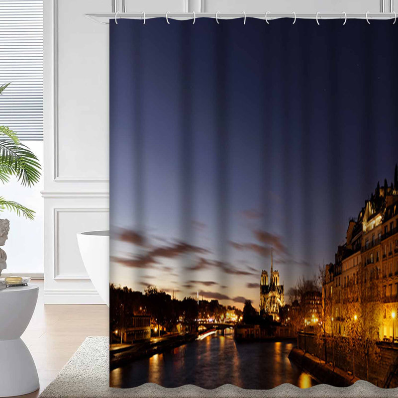 Rideau de douche Paris Night River City, L 72 po x l 78 po