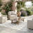 Turkish Unfaded Plaid Indoor Outdoor High-Low Pile Area Rug in Beige/Cream for Patios, Deck, Porch Or Entryway-197899989