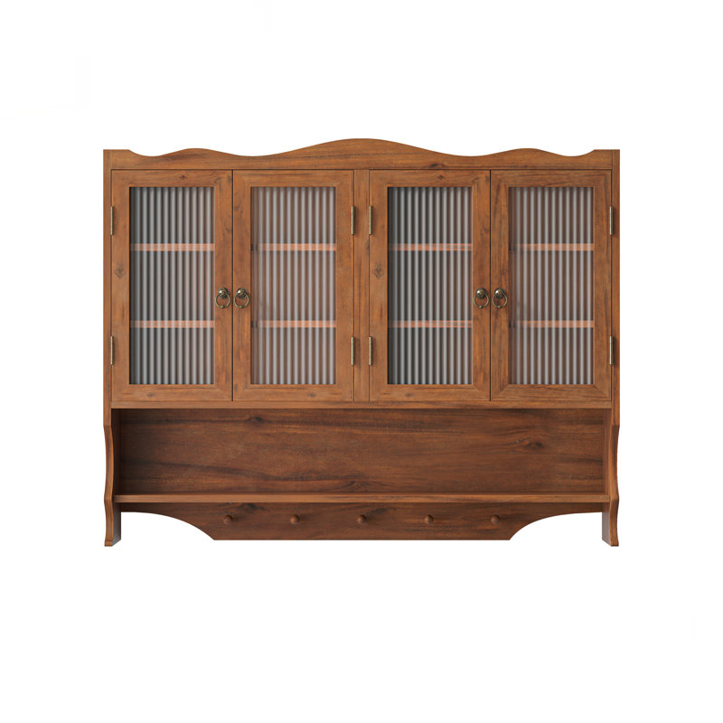39.4" Wall-Mounted Cabinet For Kitchen, Brown