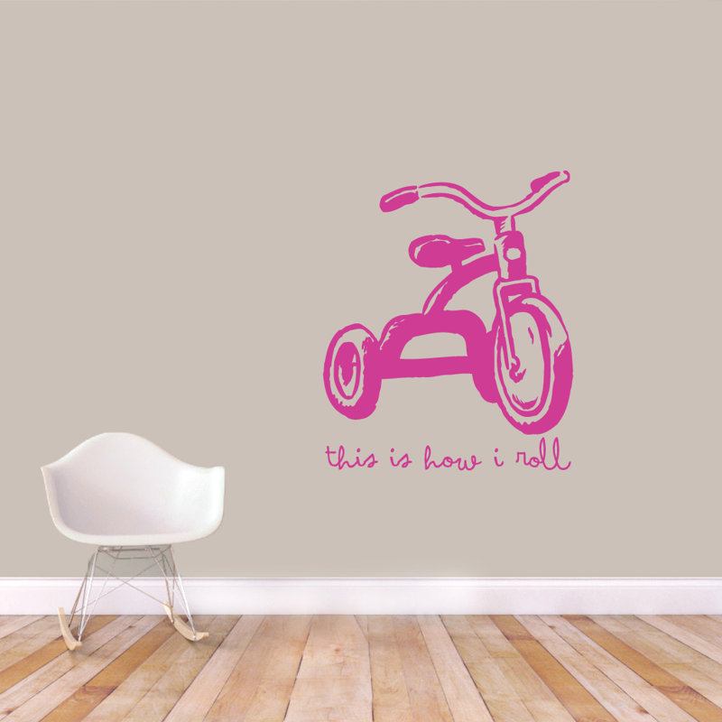 Décalcomanie murale "this is how i roll i", Rose vif