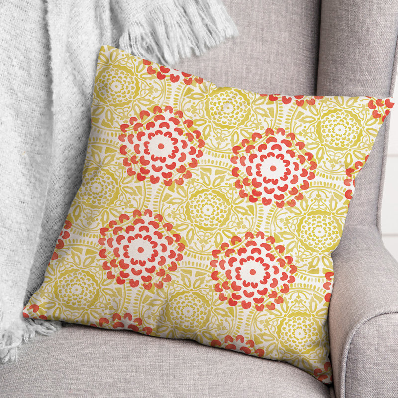 Housse et insert de coussin extérieur d'extérieur, Jaune