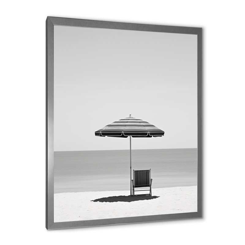 «Black and White Minimalisme Beach Photo II», reproduction sur toile, H 44 po x l 34 po x P 1,5 po