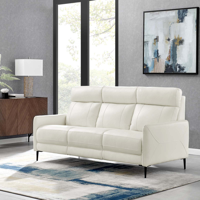 Canapé en cuir Modway Huxley, Cuir assorti blanc