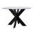 Astrid 48" Round Glass Top Dining Table With Solid Wood Base-1656793253