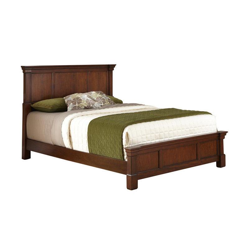 Solid Wood Standard Bed, Queen, Rustic Cherry