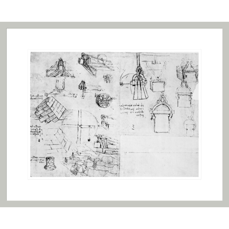 Fol. 10v-b Codex Atlanticus 1478-1518 (pen & amp; encre sur papier) par Leonardo Da Vinci, impression giclée sur cadre