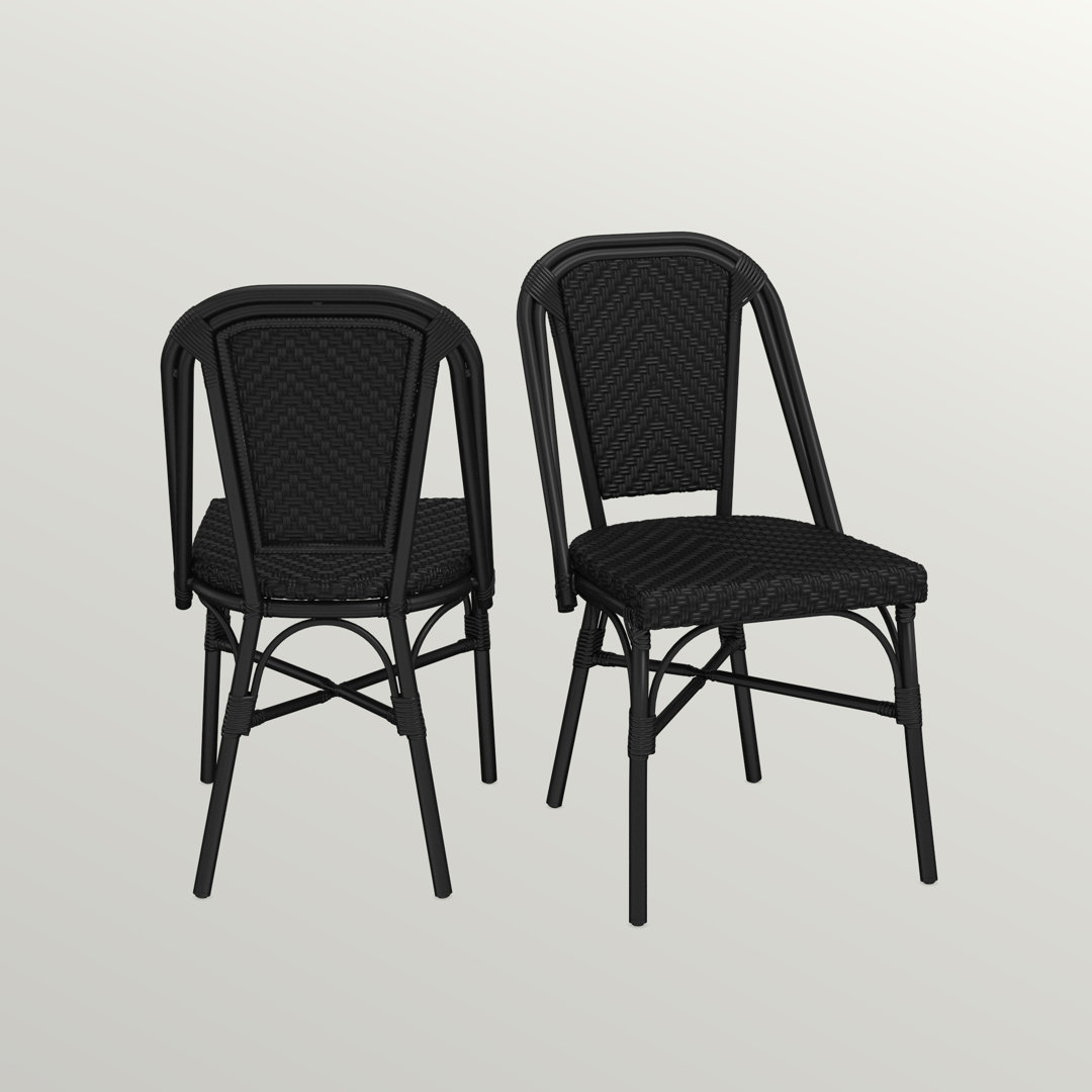 Kira Metal Outdoor Stacking Dining Side Chair (Set of 2) Sand & Stable™