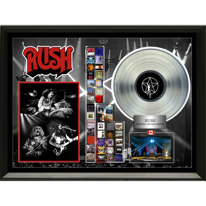Rush, collage encadré avec platine LP