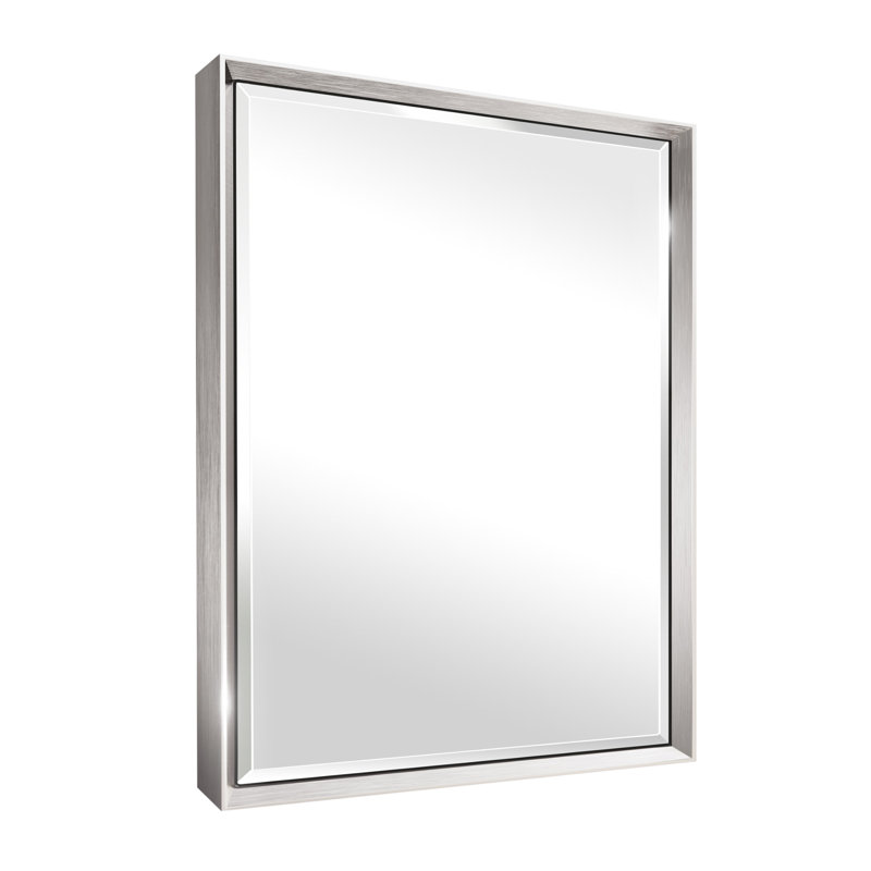 Miroir de salle de bain Lohoski, Argent argent, 30 po x 22 po