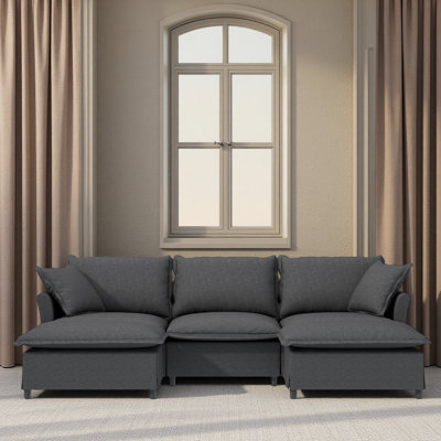 Canapé modulaire avec repose-pieds Chenille