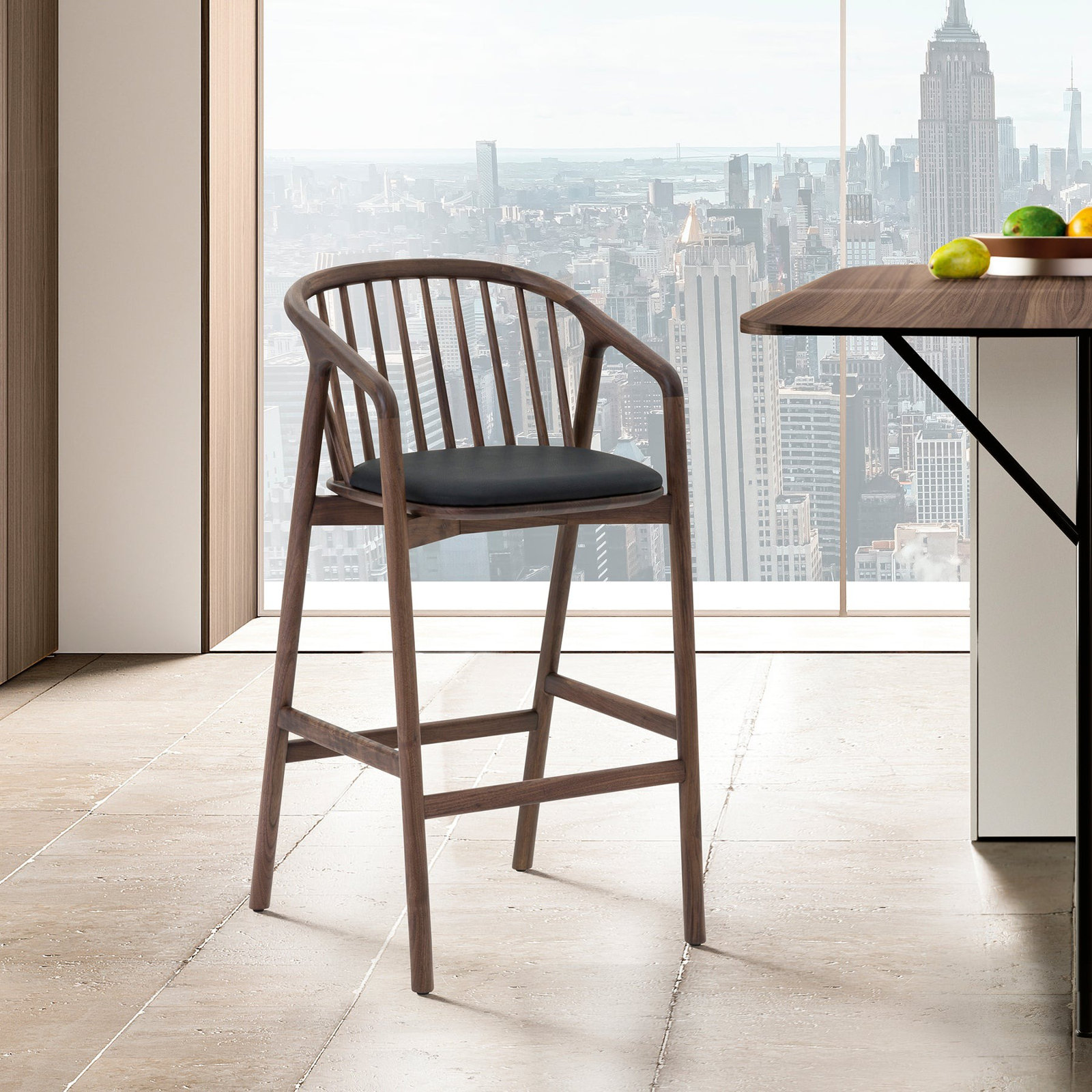 Buffolino Vegan Leather Bar & Counter Stool, Bar Stool (30" Seat Height), Brown