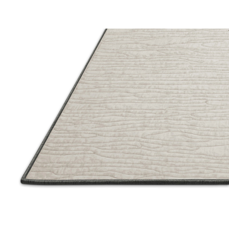 Tapis gris soyeux et moelleux, Carré 8 pi