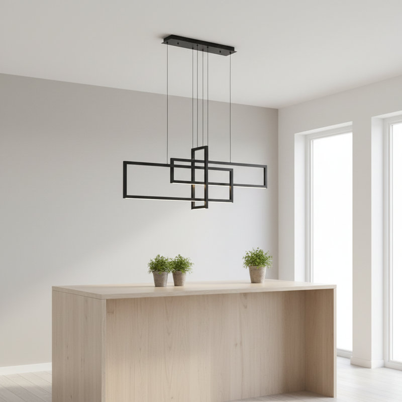 Éclairage d'îlot de cuisine 3 lumières avec télécommande Devontaye, H 17,7 po x l 47,2 po x L 7,87 po