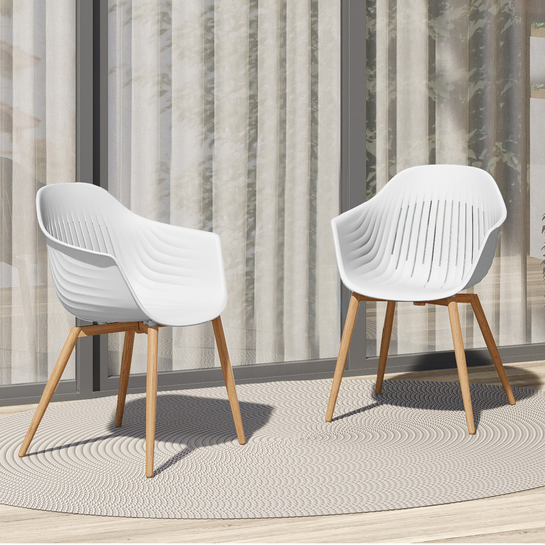 Blue Hug All Aluminum Detachable Plastic Dining Chairs 2 Sets