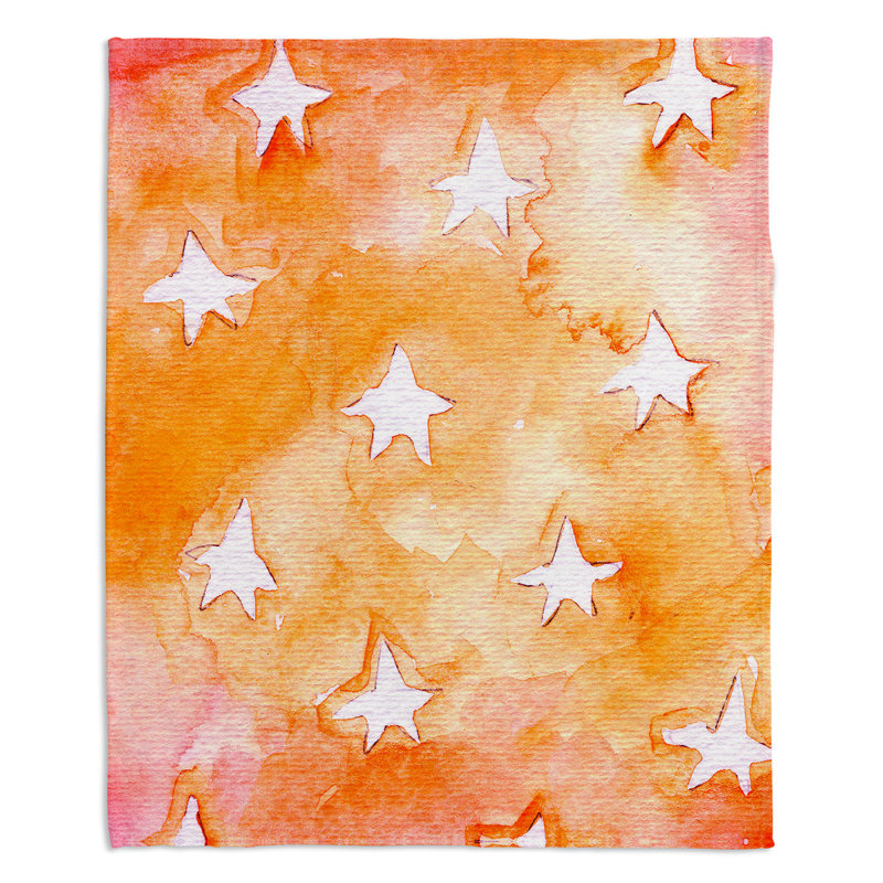  Couverture Artsy Stars, 68 po x 80 po, Orange