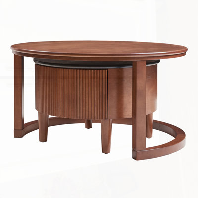 Vintage Round Nesting Ellen with Fluted Drawer, Versatile and Space-Saving Design for Modern Interiors