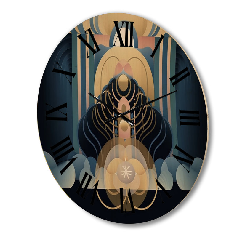 Horloge murale géométrique en bois, Grand