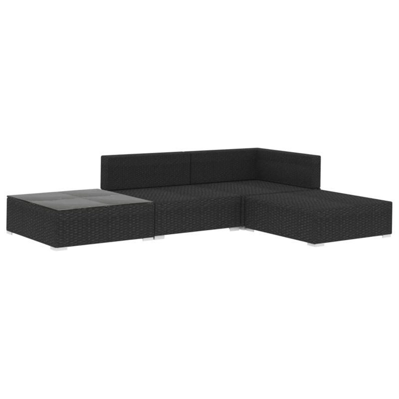 Siège profond avec coussins Pittsboro, Structure noire / coussin noir