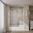 Aerie Bath Screen Thick Crystal Clear Glass and Square Corner