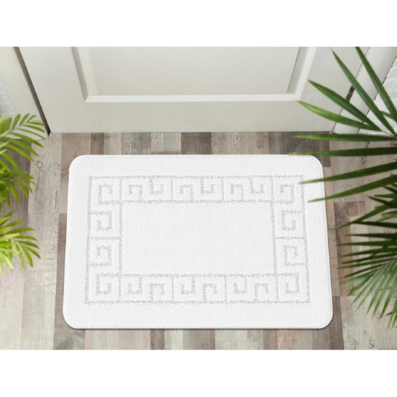 White Non Slip Rocco Area Rugs & Runners – Luxury Living Room Carpet, Bedroom Rug, Kitchen Floor Mat & Hallway Door Mat
