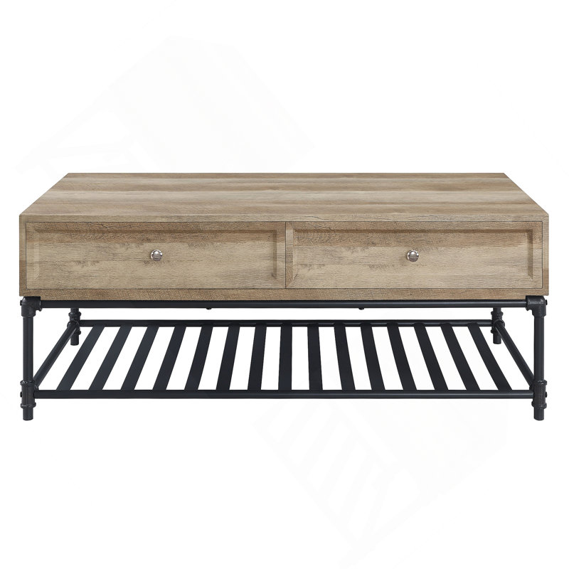 Table basse en chêne et gris sable