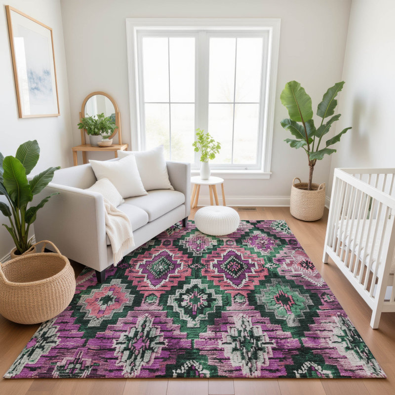 Premium Machine Washable Farolt AMF1891 Aztec Rug, Rectangle 9' x 12'