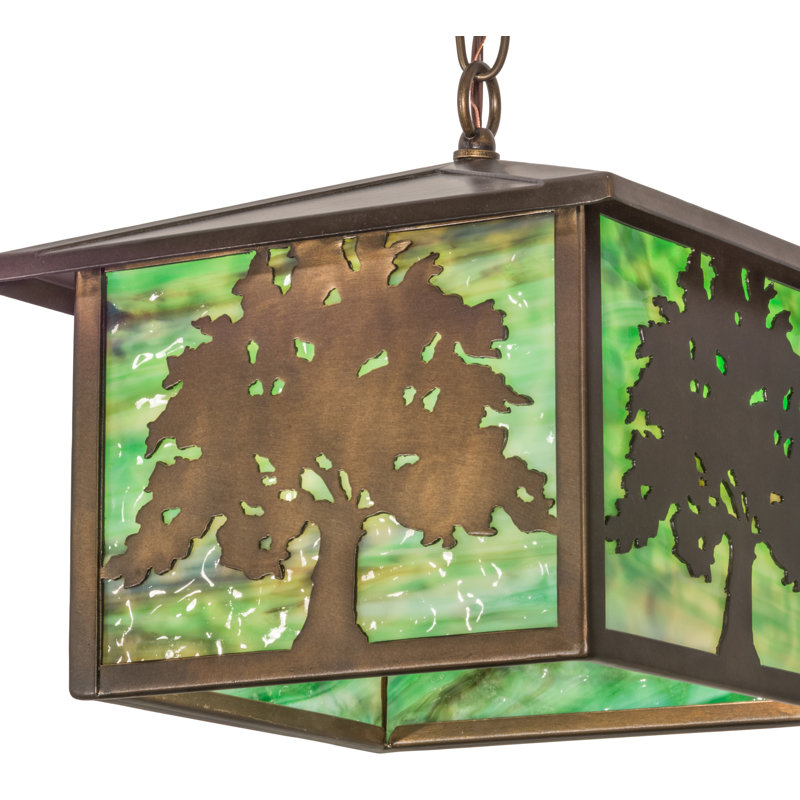 Luminaire suspendu rectangulaire 1 lumières lanterne, H 43 po x l 5,5 po x P 12 po
