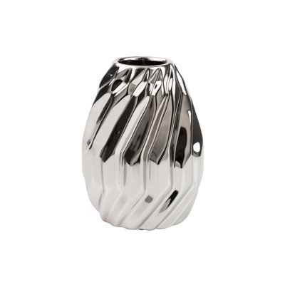 Falone Silver Ceramic Table Vase