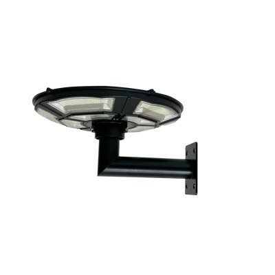 750-Led Solar Light With 90 Degrees Galvanized Steel Wall Mount Bracket, Round Shape, Complete Set