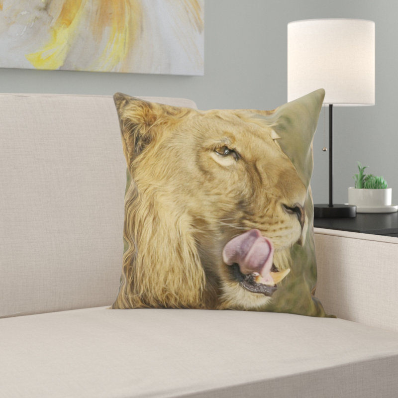 Housse et insert de coussin carré lion