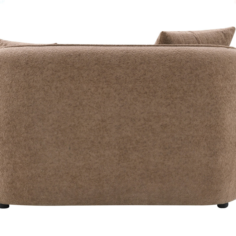 Causeuse Keith en chenille avec 2 coussins décoratifs assortis, Brun