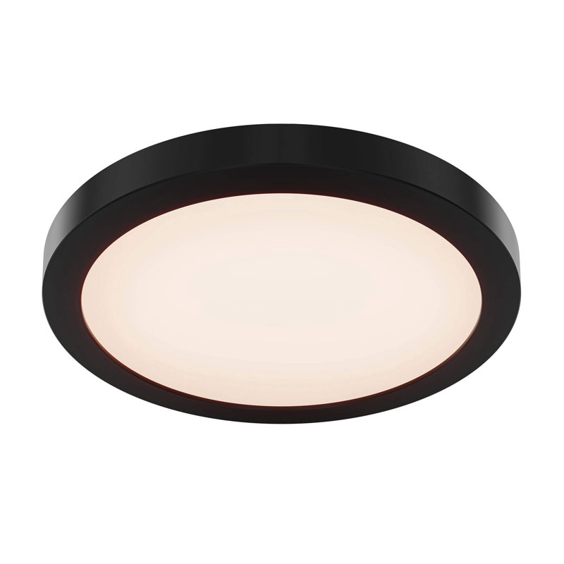 Joen Acrylic LED Flush Mount, 0.95" H x 12" W x 12" D, Black
